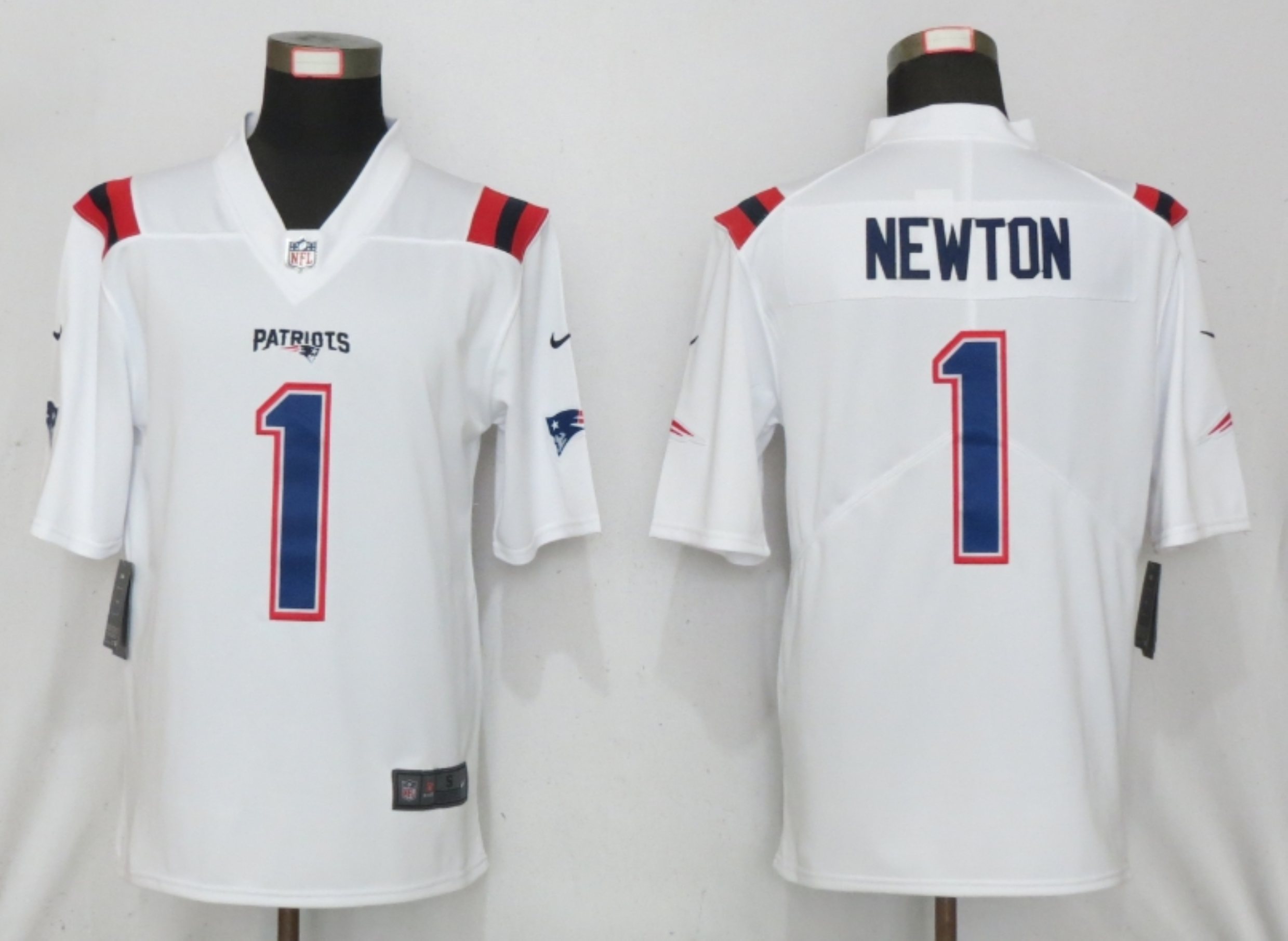 Men New Nike New England Patriots #1 Newton Nike White Game Jersey